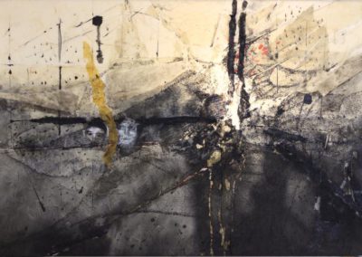 Μικτή Τεχνική : Χειροποίητα χαρτιά, σπρέυ μελάνι ακουαρέλα, φως, πάνω σε πλέξιγκλας. Διαστάσεις : 40Χ60Χ!6 εκ